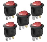 Heschen SPST - Interruptor basculante redondo de encendido y apagado, 3 terminales, 10 A, 250 VCA, 5 unidades