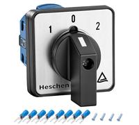 Heschen SZW26-20/D202.2 - Interruptor de cambio universal para selector de levas, 660 V, 20 A, ON-OFF-ON, 3 posiciones, 2 fases, 8 terminales CE