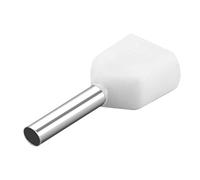 Heschen TE0508 AWG 22 * 2/0.5 mm²*2 - Conectores de cable de conexión de doble tubo (8 mm de longitud, 1000 unidades), color blanco