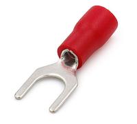 Heschen Tenedor aislado Cable Conector eléctrico Crimp Terminal SV1.25-5S tamaño # 10 para 0,5 - 1,5 mm² (22 - 16 AWG) rojo 100 unidades