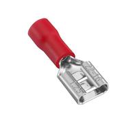 Heschen - Terminal de cable hembra de 6,3 x 0,8 mm, aislado de vinilo, para 0,5 - 1,5 mm² (22 - 16 AWG), color rojo (100 unidades)