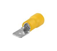 Heschen - Terminal de cable macho de 6,3 x 0,8 mm para 4-6 mm² (12 - 10 AWG), color amarillo (100 unidades)