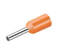 Heschen Terminal de extremo de cable, E0508, AWG22 / 0,5 mm², conector de crimpado de cobre, aislamiento de vinilo, naranja, paquete de 1000