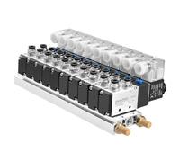 Heschen Válvula solenoide de colector de 10 espacios, 4V210-08, 24VDC, puerto PT1/4 '', posición 5 vías 2, con silenciador base conjunto de accesorios rápidos