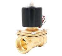 Heschen Válvula solenoide eléctrica de latón, 2W-400-40, PT 1-1/2'', DC12V, aire de agua de acción directa, válvula de reemplazo normalmente cerrada