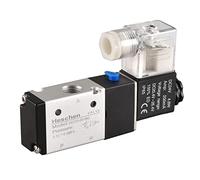 Heschen Válvula solenoide neumática eléctrica, 3V210-08-NO, 24 VDC, PT1/4 pulgadas, 2 posiciones de 3 vías, tipo normalmente abierto, bobina única eléctrica operada por piloto
