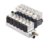 Heschen Válvula solenoide neumática eléctrica de 6, 3V210-08, DC24V, PT1/4, 3/2 vías, conjunto de accesorios rápidos de silenciador base colector