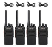 HESENATE HT66 Walkie-Talkie PMR 446 sin Licencia Radio Portátil,16 Canales Walkies 1200mAh Walkie Talkie Profesional con VOX Scan Tot para Supermercado Hotel y Aventura(Negro, 4 Piezas)