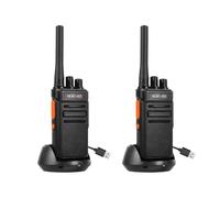 HESENATE HT66 Walkie Talkie Profesional, PMR446 Sin Licencia Walkie Talkies, Largo Alcance Radiocomunicación de Mano Walkie-Talkie de 16 Canales VOX Scan con Estación de Carga USB C (Negro, 2 Piezas)