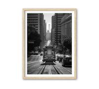 HesenDot Arte de pared enmarcado de San Francisco, 30,5 x 40,6 cm, impresión en lienzo de teleférico en blanco y negro, póster moderno de la ciudad, decoración de pared, sala de estar, dormitorio