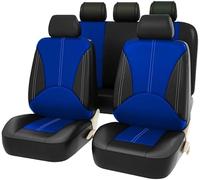 HESHS Coche Fundas Asientos para Fiat Panda 2004-2012, Cuero Impermeables Cubreasientos Cómodo Seat Cover Interior Protector Accesorios, Black Blue