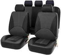 HESHS Coche Fundas Asientos para Toyota Land Cruiser 2016-2022, Cuero Impermeables Cubreasientos Cómodo Seat Cover Interior Protector Accesorios, Black Grey