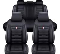 HESHS Cuero Coche Fundas Asientos para Tesla Model 3 2022 2023 2024 2025, por Encargo Cómodo Transpirable Fundas Asientos Gama Alta Antes Después Protector Cubreasientos Accesorios,Black