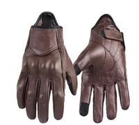 HESHUWEN Guantes Moto Guantes de Motocicleta for Mujer, de Verano, Transpirables, Estilo Retro, de Dedo Completo, for Ciclismo, Color Negro, marrón y Rosa, Tallas XS a XXL(Brown,XS)