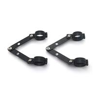HESHUYAN Soporte Faro Moto Negro 34mm-60mm metal indicador de faro ajustable la luz montaje del soporte horquilla(34mm)