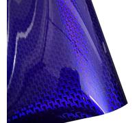 HESHUYAN Vinilo Coche Pegatina de Fibra Carbono Plateada con patrón Dorado, Rojo, Azul, Verde, púrpura, Alto Brillo, películas for carrocería Coche, Envoltura película Vinilo for(Blue,20cm X 152cm)