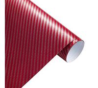 HESHUYAN Vinilo Coche Película de Vinilo Fibra Carbono 2D 10/30 x 100 cm, Pegatinas y calcomanías for carrocería Coche, Rollo láminas Autoadhesivas, Accesorios for(Red Silver,20x100cm)