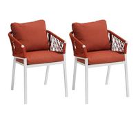 Hespéride - Conjunto de 2 sillones de jardín oriengo ladrillo y Blanco