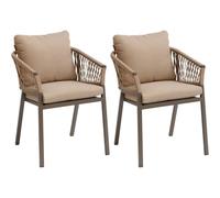 Hespéride - Conjunto de 2 sillones de jardín oriengo Miel y praliné