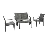 Hespéride - Conjunto de Muebles de jardín Piazza 4 plazas Gris Grafito