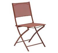 Hespéride - Juego de 4 sillas Plegables de jardín Modula de Caoba - Acero con Revestimiento epoxi - Dimensiones 46 x 52 x 87 cm - Muebles Plegables de Exterior