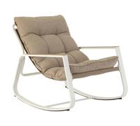 HESPERIDE - Mecedora Felinio Taupe - Acero con Recubrimiento epoxi Resistente a la oxidación - Muebles para jardín, terraza, balcón y Patio