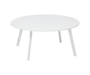 HESPERIDE - Mesa Auxiliar de jardín Redonda saona Acero Blanco d90cm