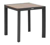 Hespéride - Mesa de jardín Evasion Efecto Madera Miel y Grafito 2 plazas Aluminio Lates