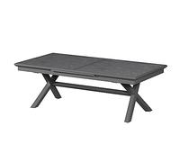 HESPERIDE - Mesa de jardín Extensible Axiome, Gris Oscuro - 12 plazas - Aluminio con Revestimiento epoxi Inoxidable - Extensión automática - Mobiliario de Exterior