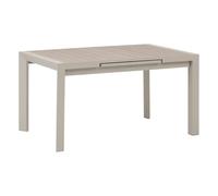 Hespéride - Mesa de jardín Extensible évasion en Efecto Lino y Madera de Arcilla, con Capacidad para 8 Personas en Lates de Aluminio