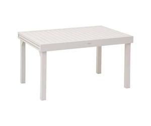 Hespéride - Mesa de jardín Extensible Piazza Clay - 10 plazas - Aluminio con Revestimiento epoxi antioxidante - Extensión Deslizante para Muebles de Exterior
