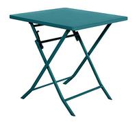 Hespéride - Mesa de jardín Cuadrada Plegable Greensboro Azul Pato - 2 plazas