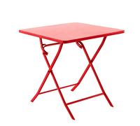 HESPERIDE - Mesa de jardín Plegable Cuadrada Greensboro para 2 Personas, Color Grosella - Acero Reforzado Inoxidable - Muebles para jardín, balcón y terraza.