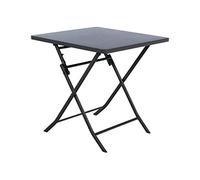 HESPERIDE - Mesa de jardín Plegable Cuadrada Greensboro para 2 Personas, Gris Grafito - Acero Reforzado Inoxidable - Muebles para jardín, balcón y terraza