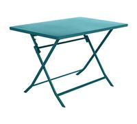 Hespéride - Mesa de jardín Plegable Rectangular Greensboro, Color Azul Pato, 4 plazas, Acero con Revestimiento epoxi y Tratamiento antioxidante Reforzado