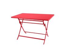 Hespéride - Mesa de jardín Rectangular Plegable Greensboro Rojo - 4 plazas