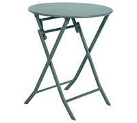 Hespéride - Mesa de jardín Plegable Redonda Greensboro, Verde Jade - 2 plazas - Acero con Revestimiento epoxi y Tratamiento antioxidante Reforzado