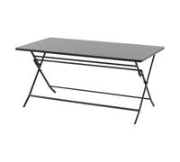 Hespéride - Mesa de jardín Plegable Rectangular Greensboro Gris Grafito - 6 plazas - Acero Reforzado con Revestimiento epoxi y Tratamiento antioxidante