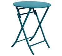 Hespéride - Mesa de jardín Redonda Plegable Greensboro Azul Canario - 2 plazas