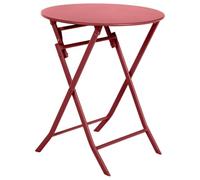 Hespéride - Mesa de jardín Redonda Plegable Greensboro Rojo - 2 plazas