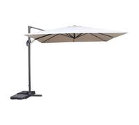 Hespéride Parasol voladizo Cuadrado Cayo Wheat de 3 m, Inoxidable, inclinable, con rotación de 360°, Tejido Repelente al Agua, protección UV, Resistente a la Intemperie, Ideal para jardín y terraza.