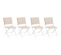 Hespéride - Set de 4 sillas Plegables de jardín axant Lino y Blanc