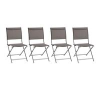 Hespéride - Set de 4 sillas Plegables de jardín axant wengé y Praline