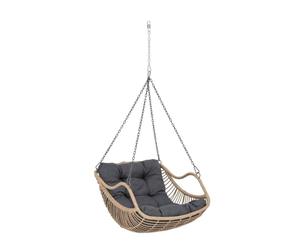 Hespéride Silla Colgante Gibraltar con Forma de Huevo - Asiento de Resina sintética - Color Pizarra - Base no incluida