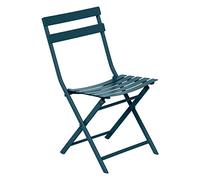 Hespéride - Silla de jardín Plegable Greensboro, Azul petróleo - Acero Reforzado Resistente a la oxidación - 50 x 42 x 81 cm - Muebles de Exterior Plegables