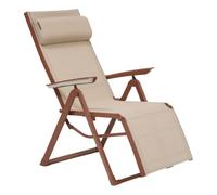 Hespéride - Silla reclinable de jardín Decima - Lino/Caoba - Aluminio - Mobiliario de Exterior para terraza, balcón y Patio.