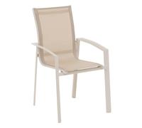 Hespéride - Sillón de jardín apilable axant Lino y Arcilla en Aluminio