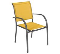 Hespéride - Sillón de jardín apilable Piazza Mustard Yellow & Graphite