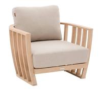 Hespéride - Sillón de jardín lemindo eucalipto y Beige poliéster y eucalipto
