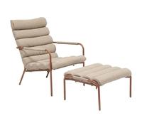 Hespéride - Sillón de Jardín Relax Solani - Sillón de Exterior de Acero Inoxidable, Texaline - Color Terracota - Incluye Reposapiés - Balcón y Terraza